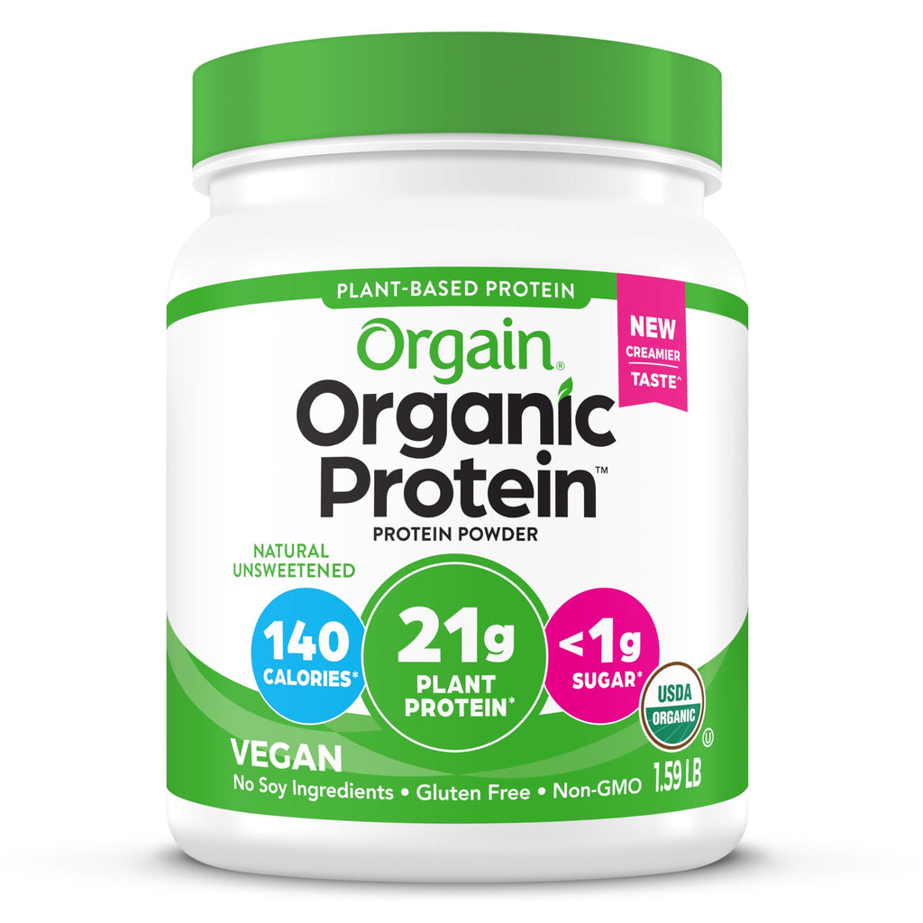 Organic Vegan Protein Powder, Natural Unsweetened, 1.59 lb S928