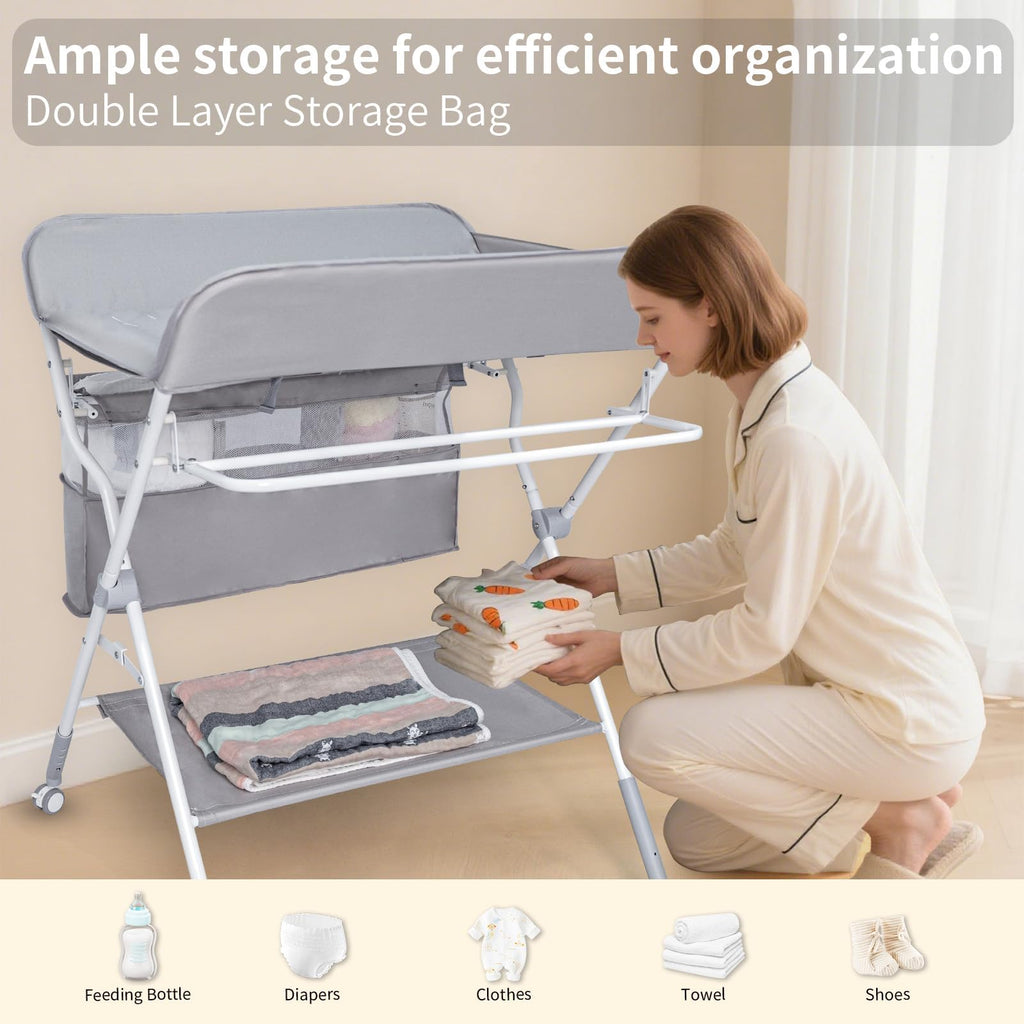 Portable Folding Baby Changing Table with Safety Belt Z128558