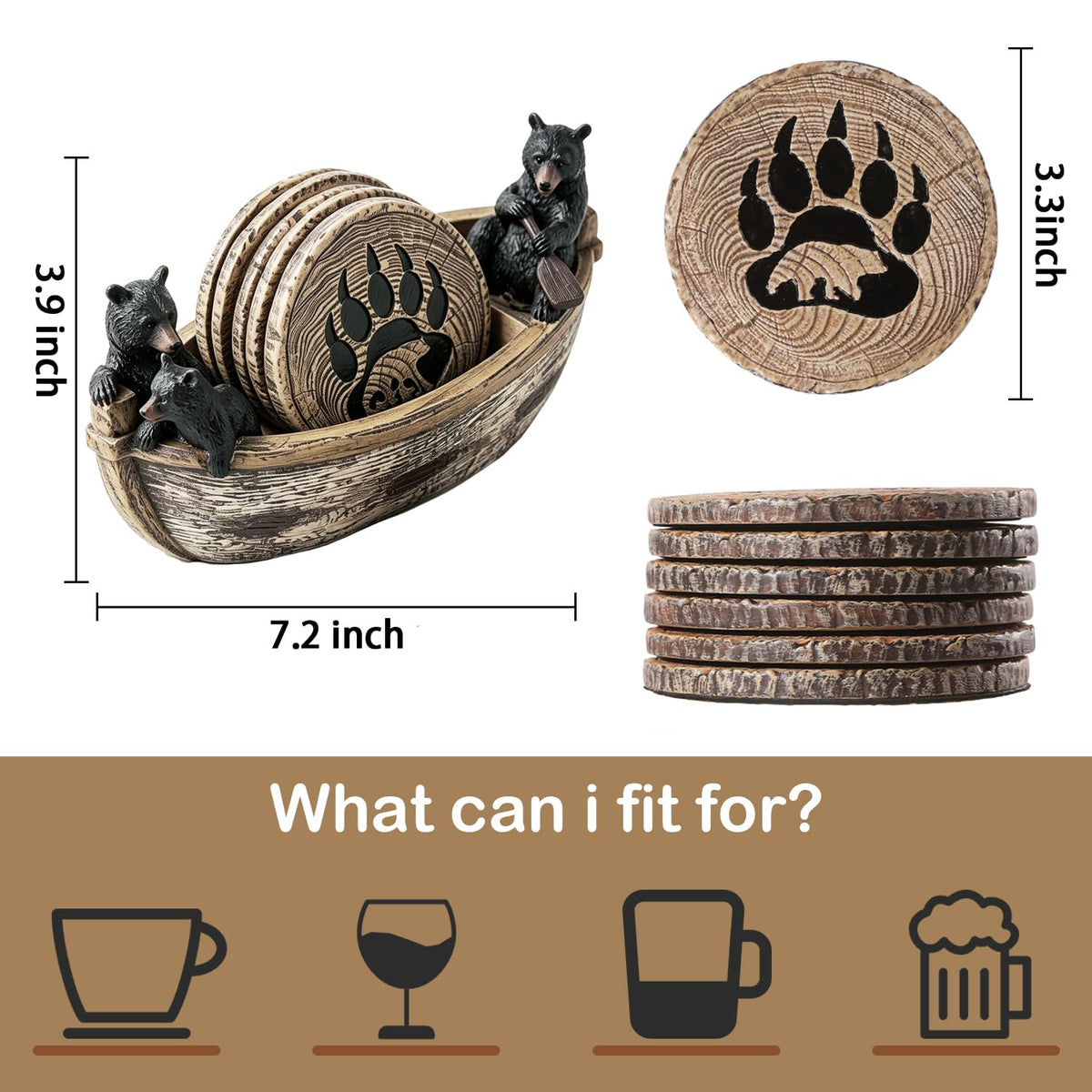 6 Non-Slip Bar Coasters H49121