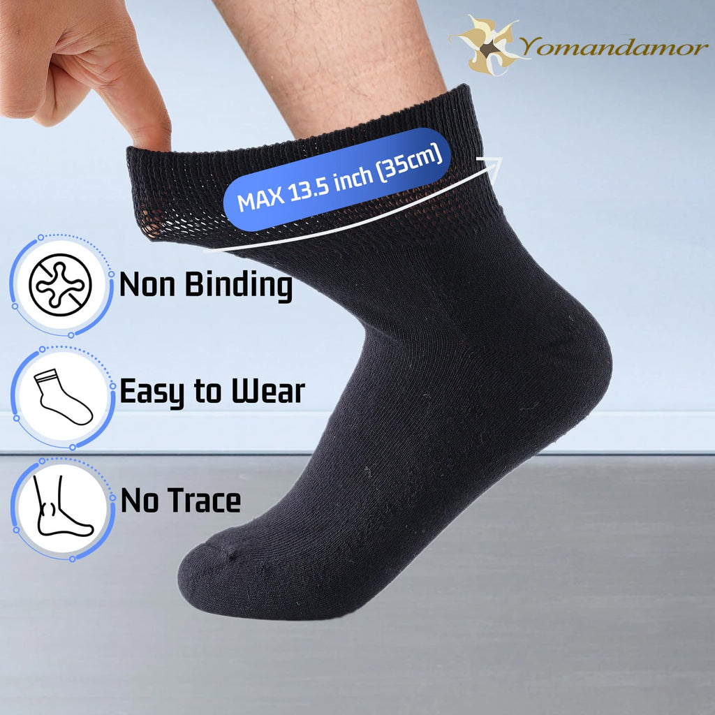 Womens Diabetic Crew Socks Seamless Toe 6 Pairs Z1117