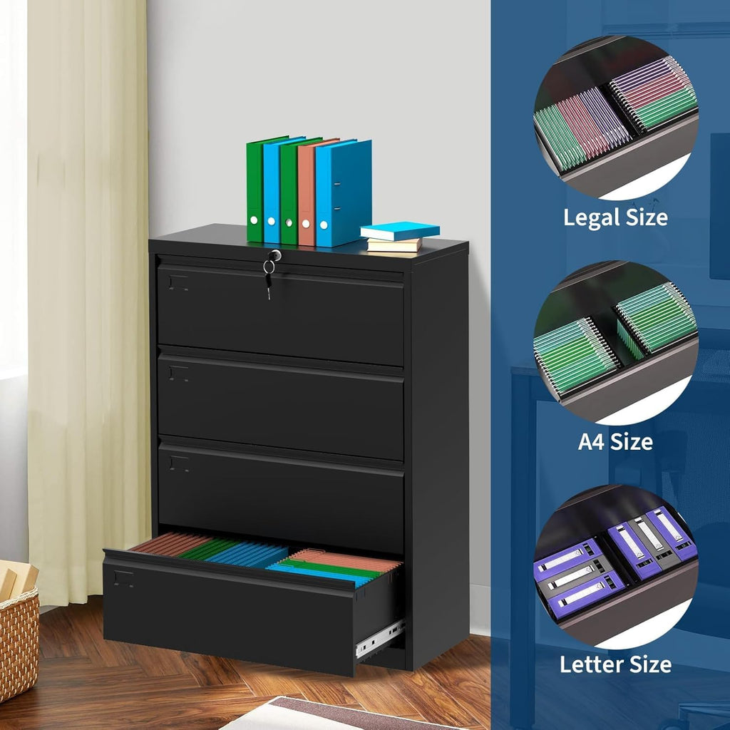 4 Drawer Metal File Cabinet with Lock L3959