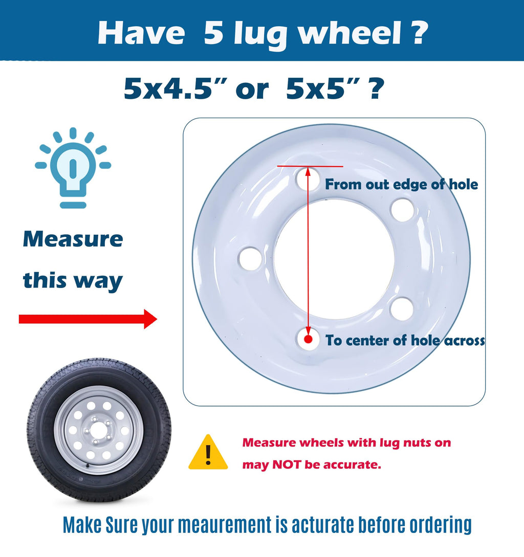 Trailer Tire Wheel ST205/75D15 6PR 101L 5X4.5 White Spoke Rim A600