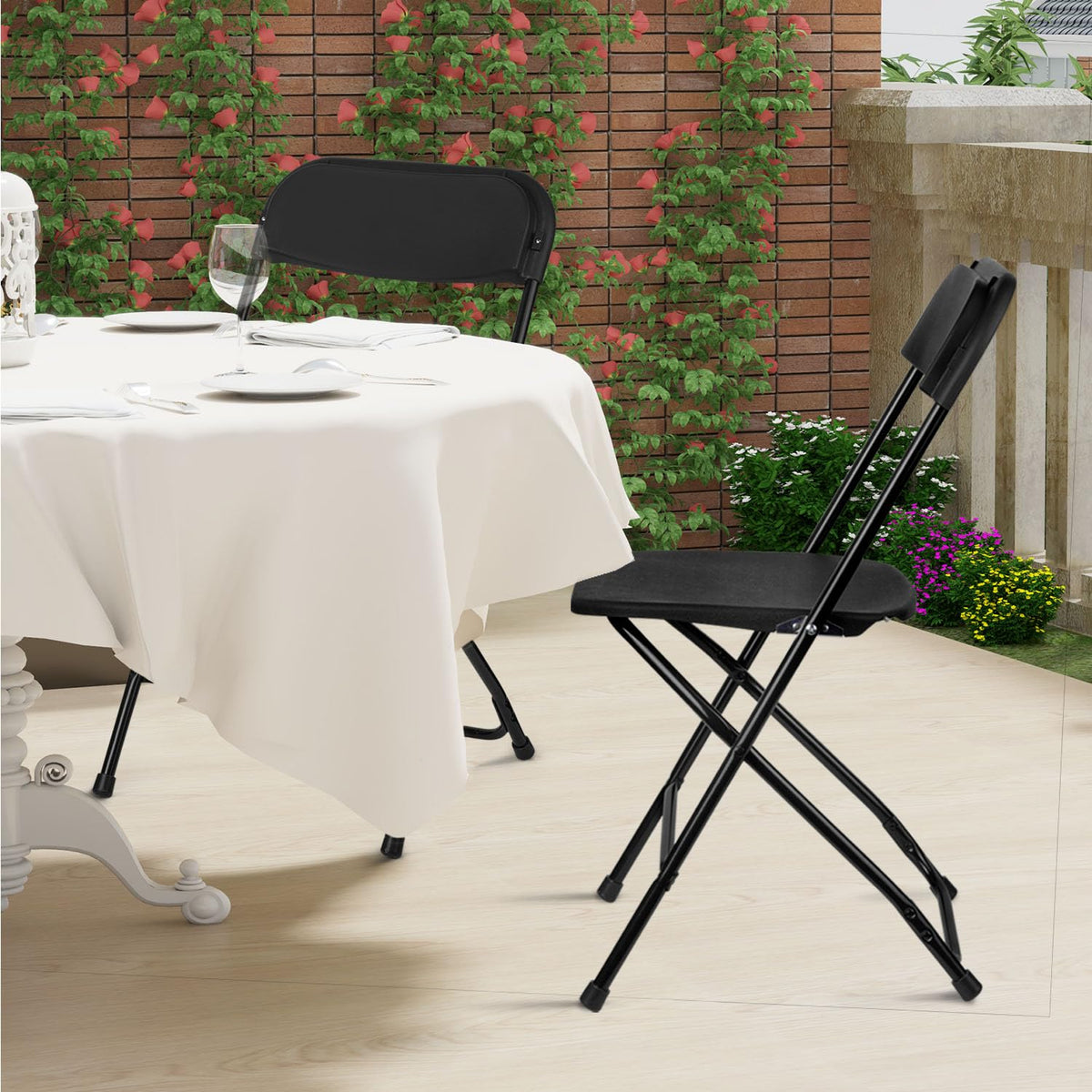 Portable Heavy Duty Folding Chairs 10 Pack Black I7109