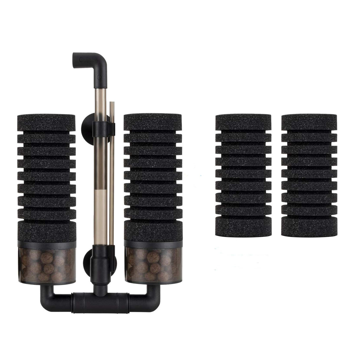 Aquarium Double Sponge Filter with Bio Ceramic Media Balls S47229