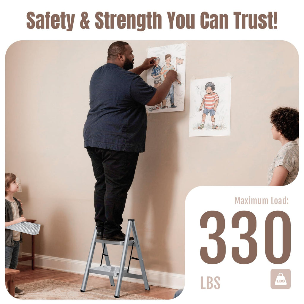 2 Step Steel Folding Step Stool P25564