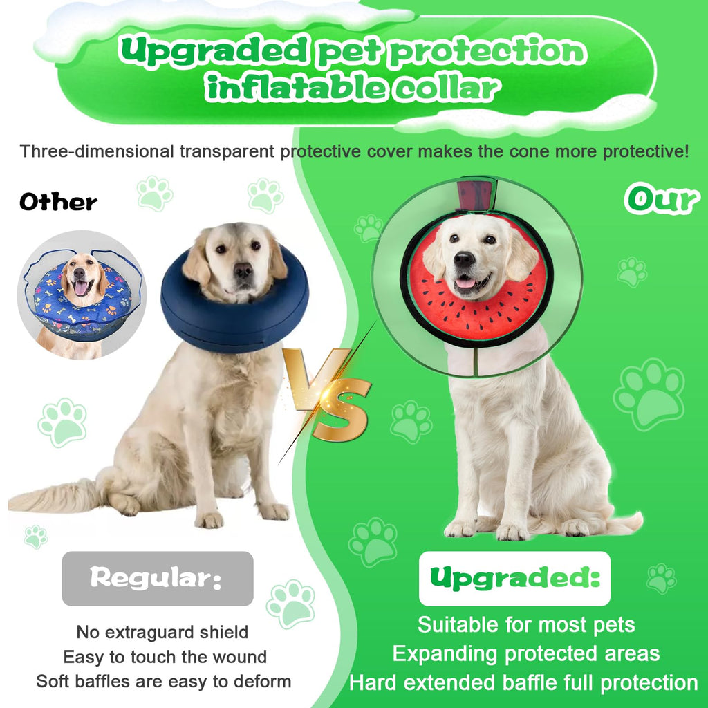 Inflatable Dog Cone Collar with Detachable Shield N431
