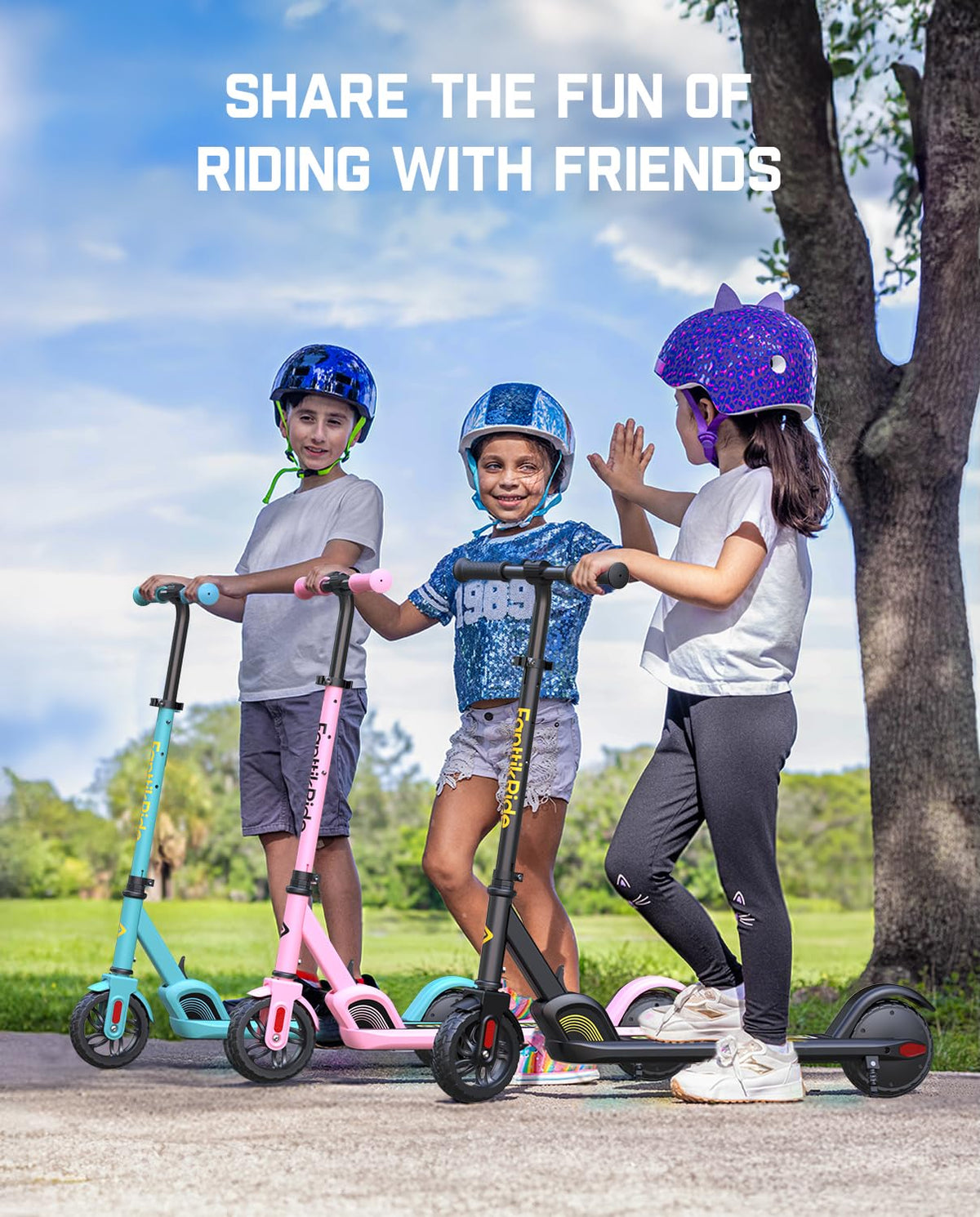 Kids Electric Scooter Foldable 3 Adjustable Heights M610515