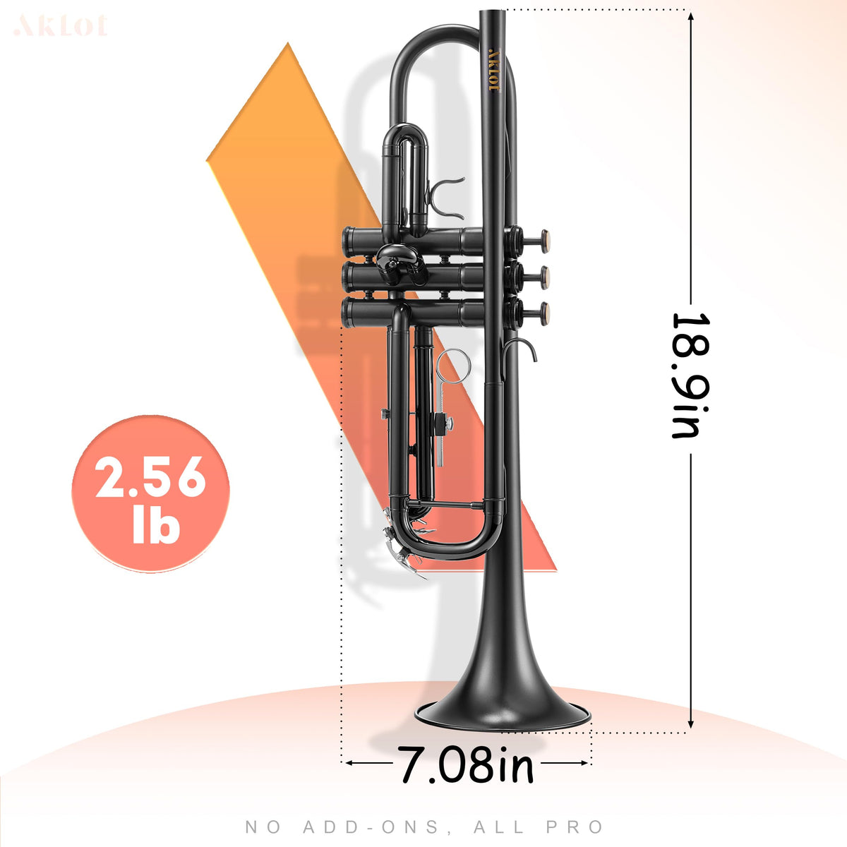 Satin Black Bb Trumpet with Hard Case W71330