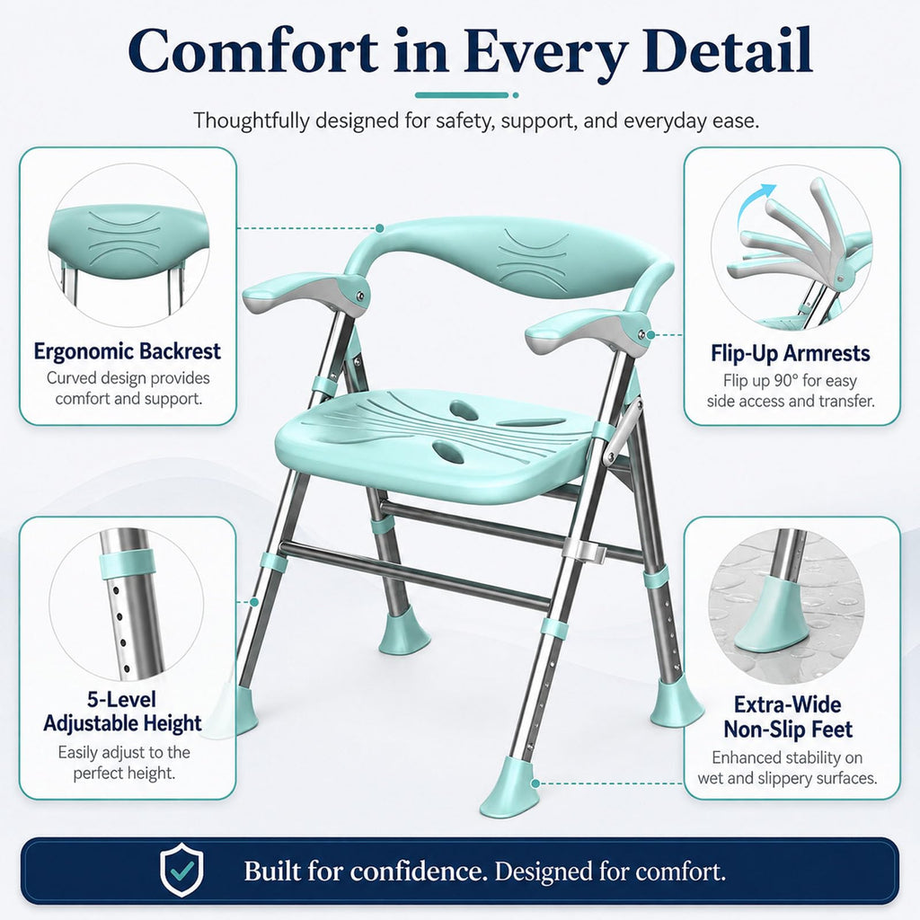 Heavy Duty Shower Chair with Arms and Back T63575