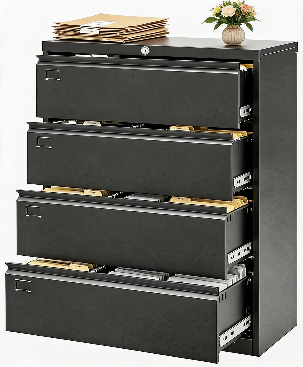 4 Drawer Metal File Cabinet with Lock L3959