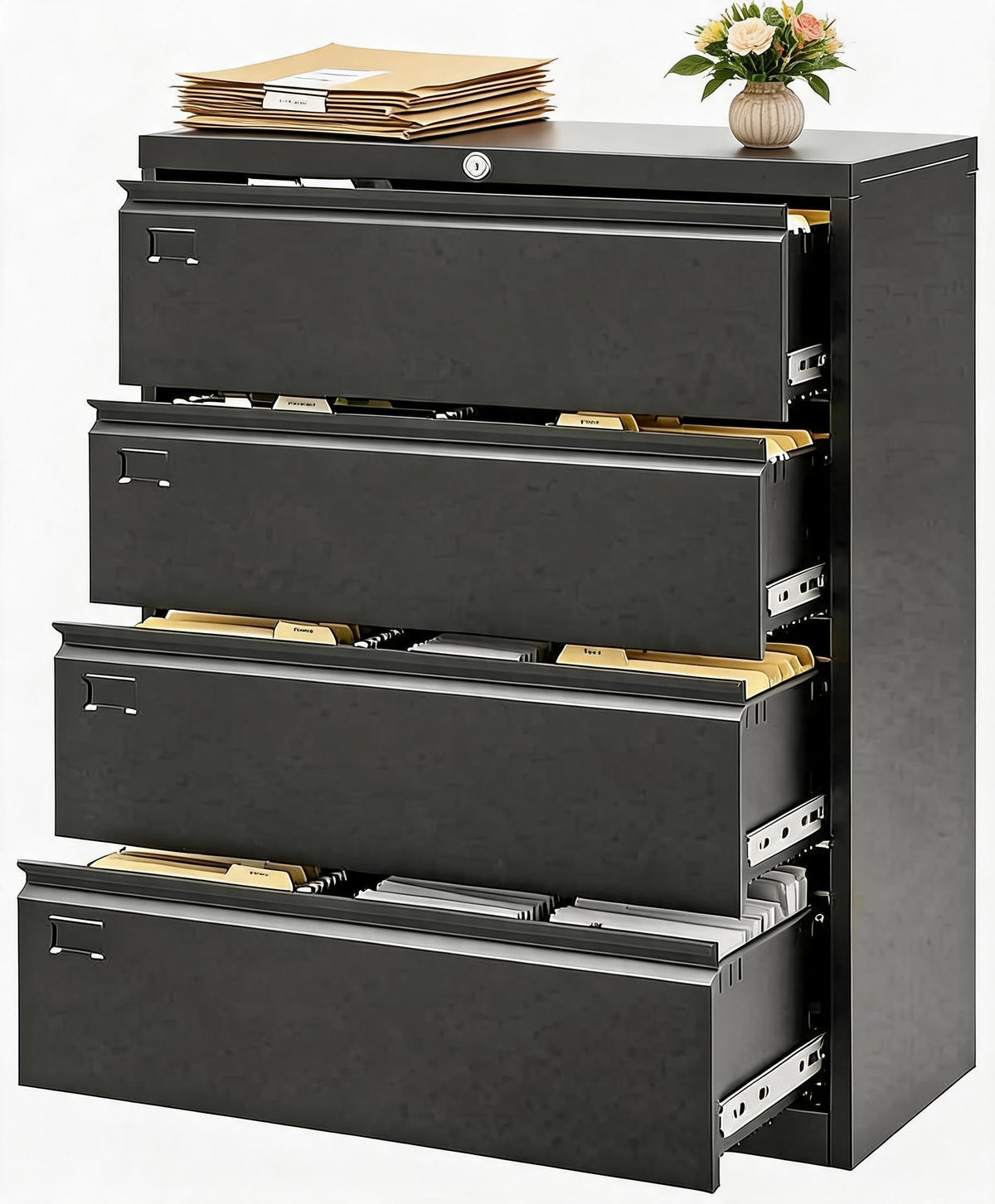 4 Drawer Metal File Cabinet with Lock L3959