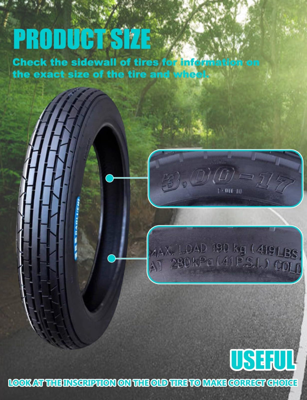 17 6PR TT Dirt Bike Tire and Inner Tube Y335356
