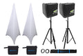 2000-Watt 8 in Powered PA Speakers with Tripod Stand Kit and XLR Cables N4934