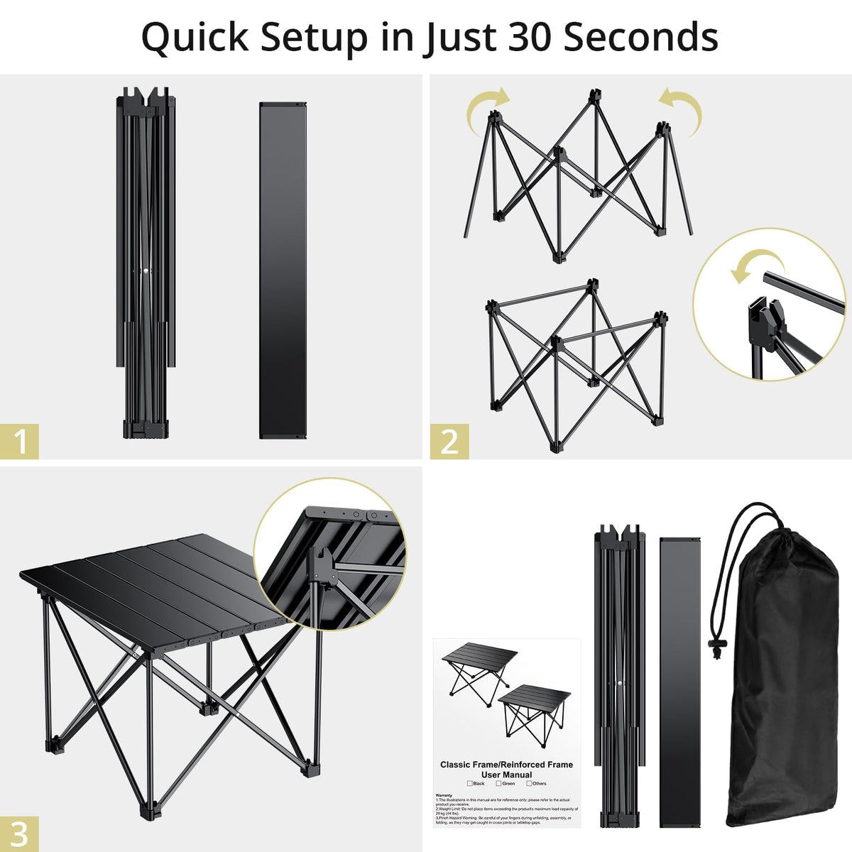 Small Ultralight Aluminum Folding Camping Table X43630
