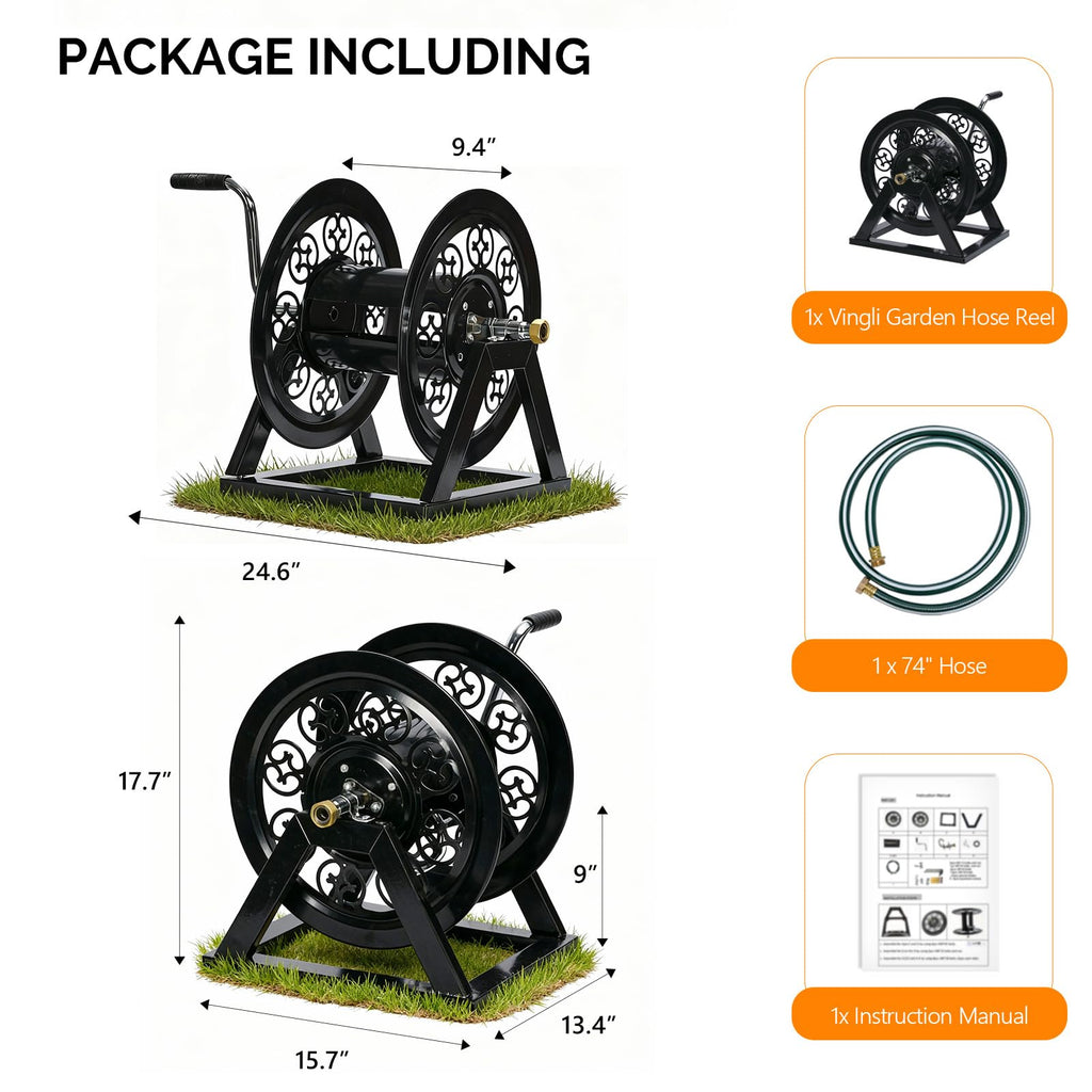 Wall Mount Hose Reel with 108FT Capacity R80644