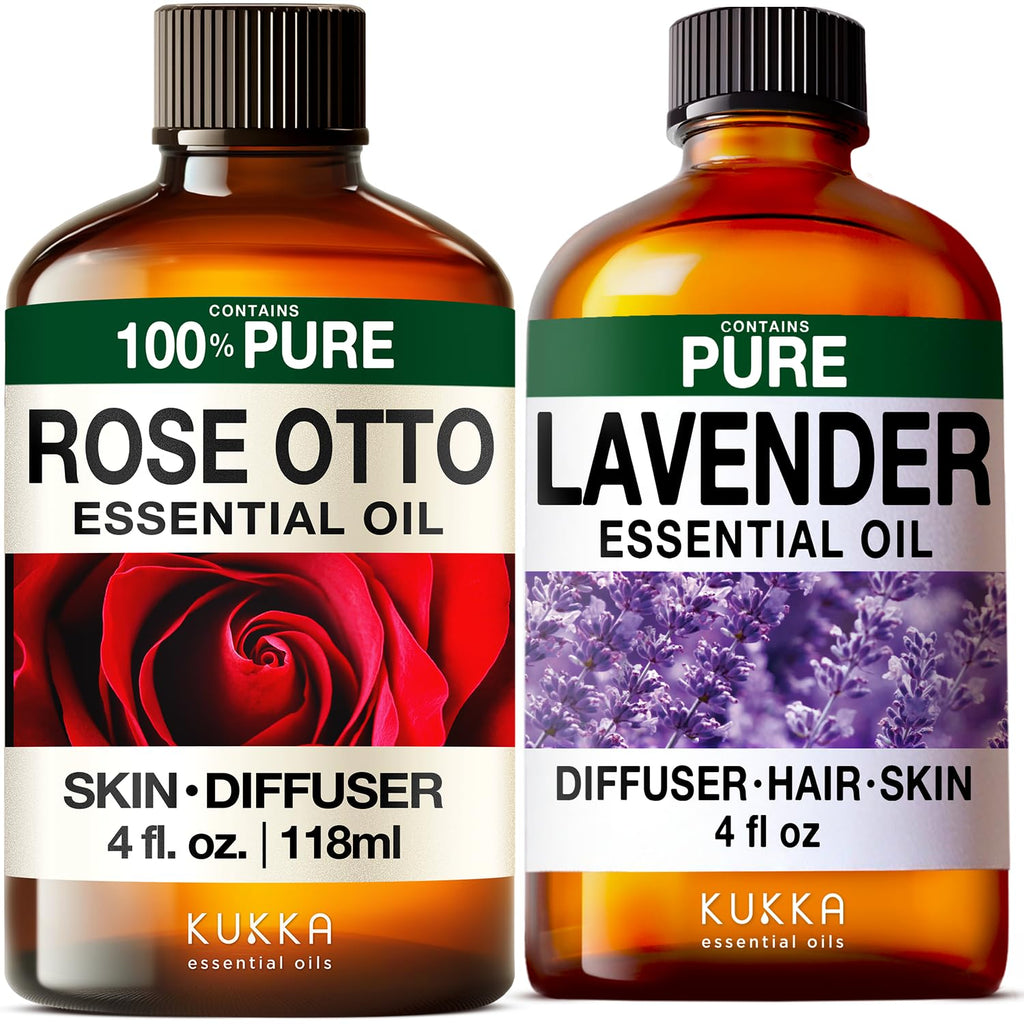 Rose & Lavender Essential Oils Set 2x4 fl oz H173