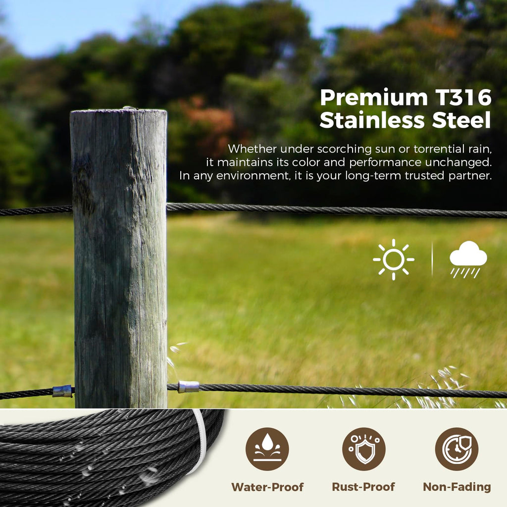 1/8" Black Stainless Steel Cable J721284