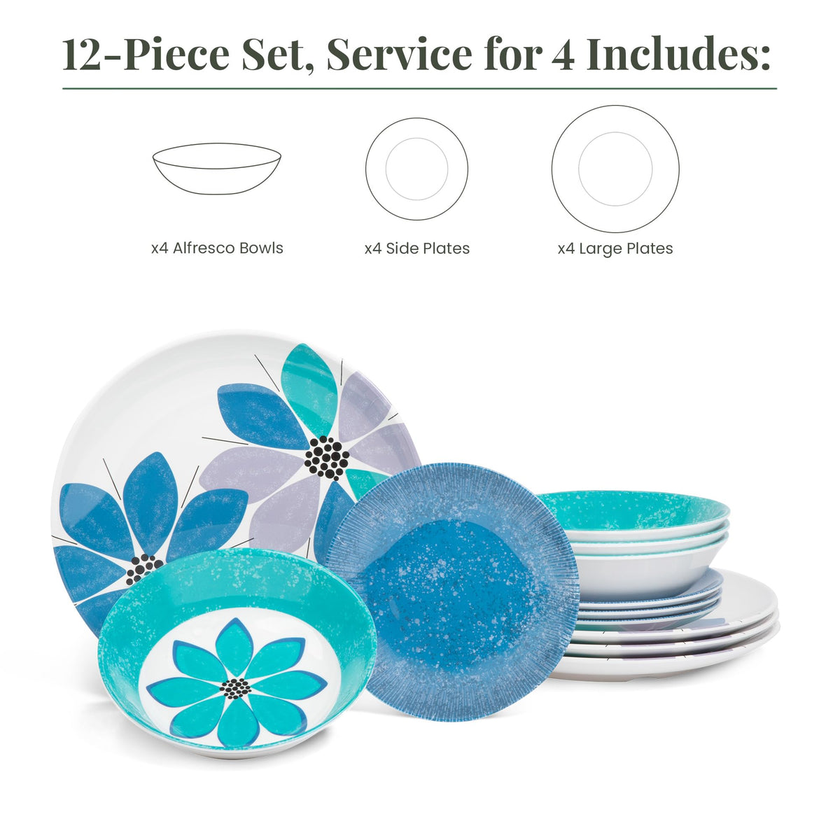 12-Piece Melamine Dinnerware Set G528