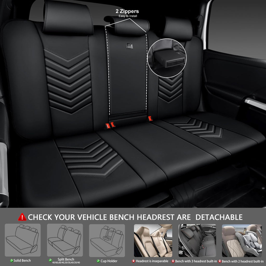 3D Foam Faux Leather Seat Covers Full Set B5575