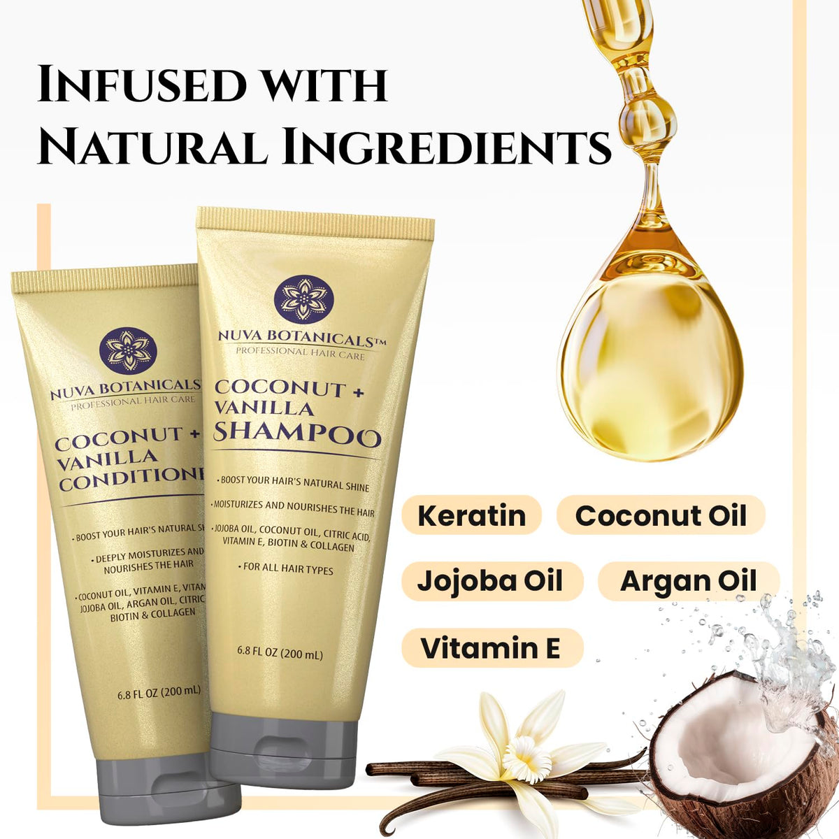 Coconut Shampoo & Conditioner Set 6.8 oz B183613