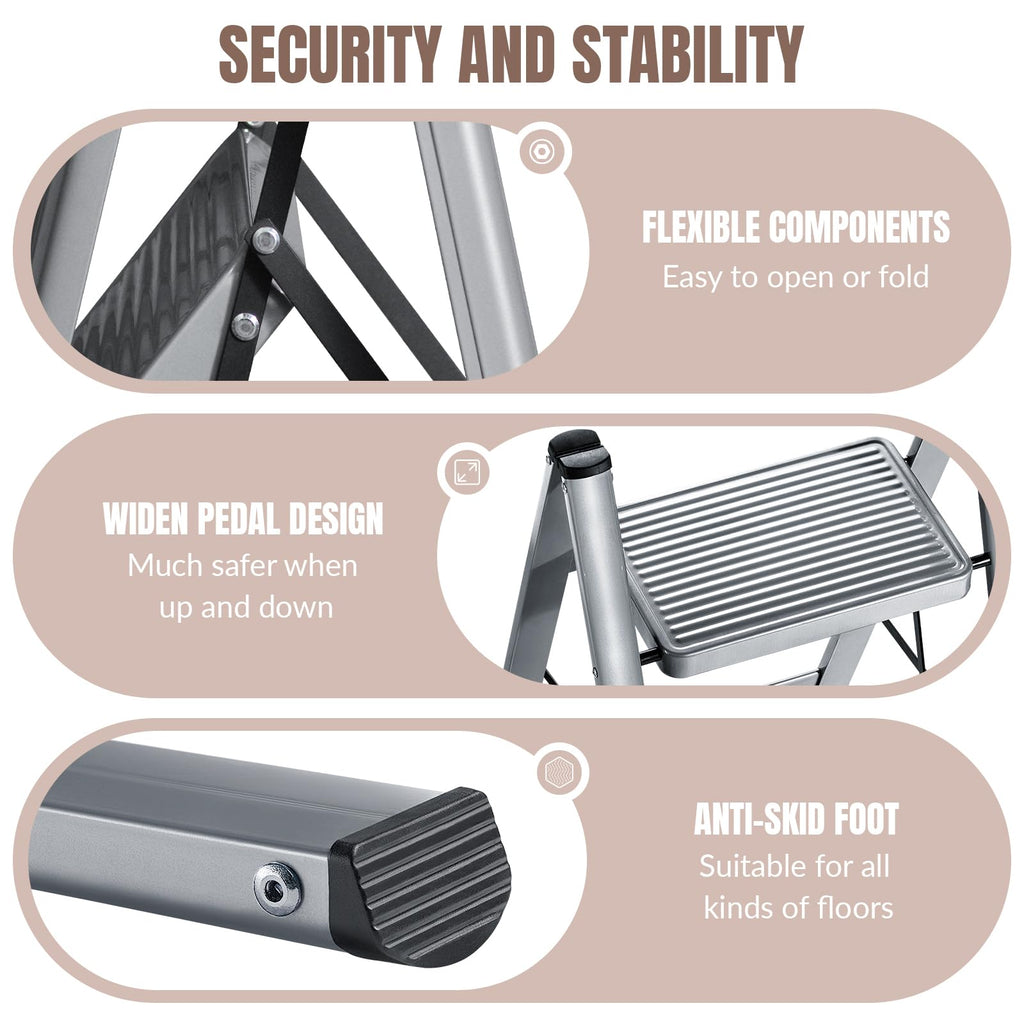 2 Step Steel Folding Step Stool P25564
