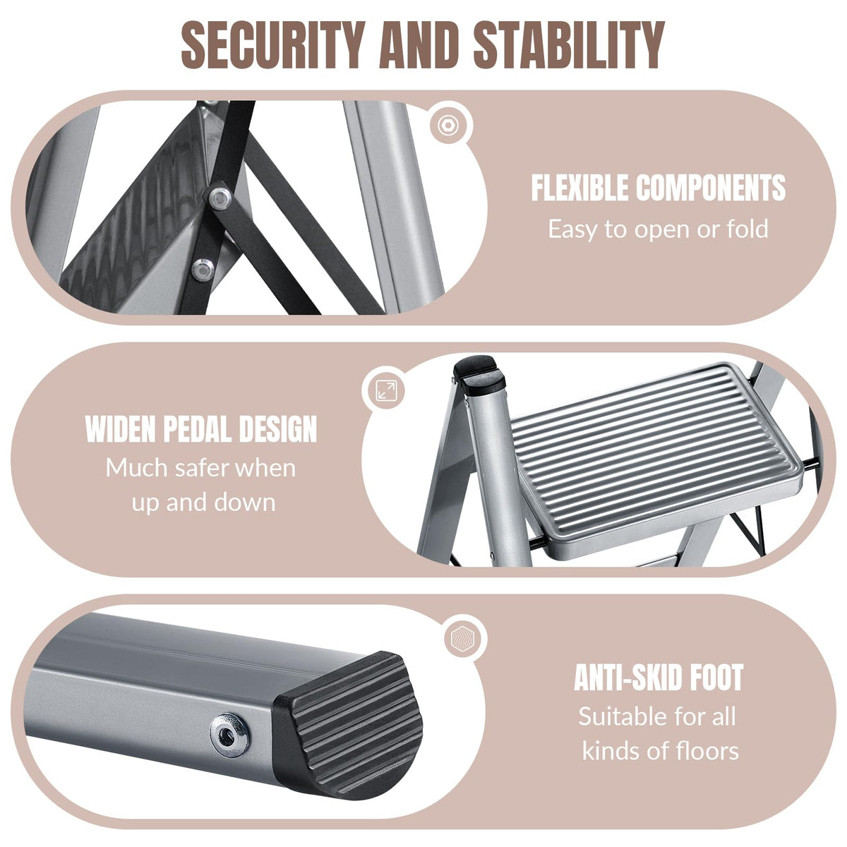 2 Step Steel Folding Step Stool P25564