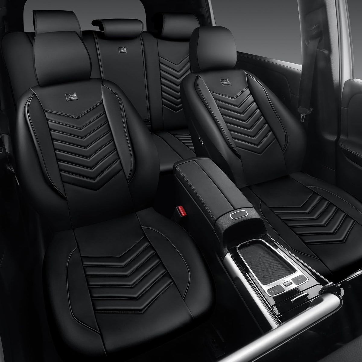 3D Foam Faux Leather Seat Covers Full Set B5575