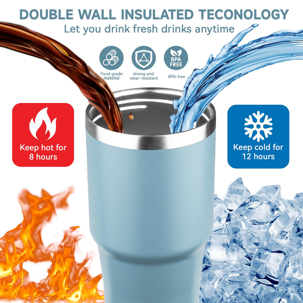 20oz Stainless Steel Insulated Tumbler with Handle and Flip Straw Lid K631