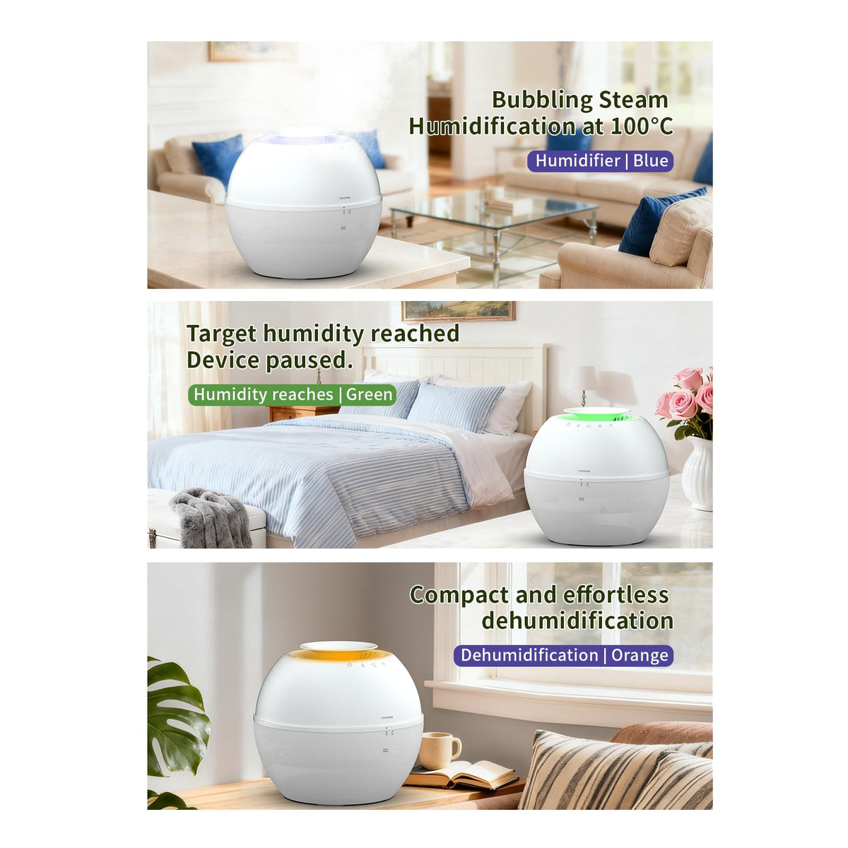 2-in-1 Dehumidifier & Humidifier with Purifier, 101oz Tank E763151