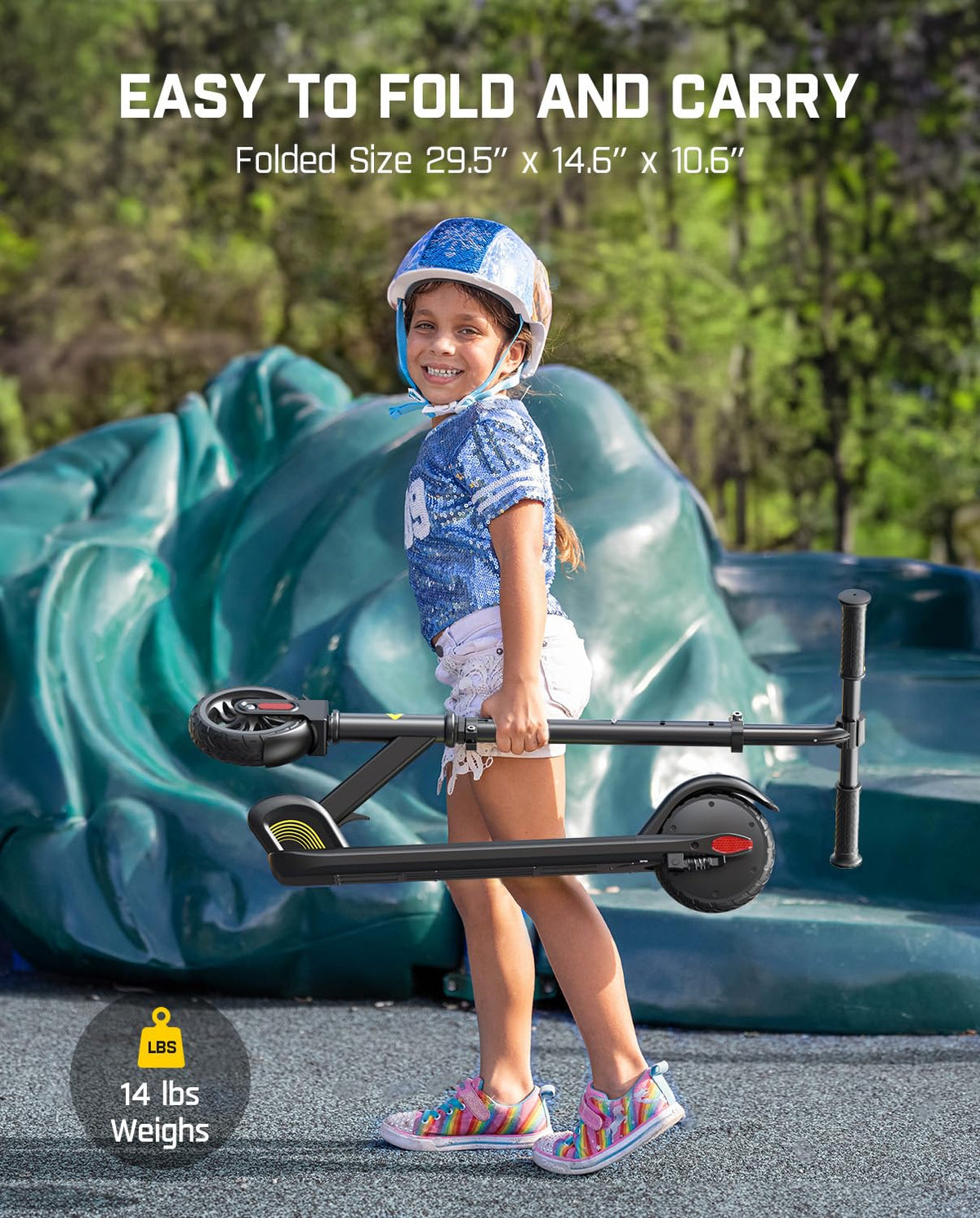 Kids Electric Scooter Foldable 3 Adjustable Heights M610515