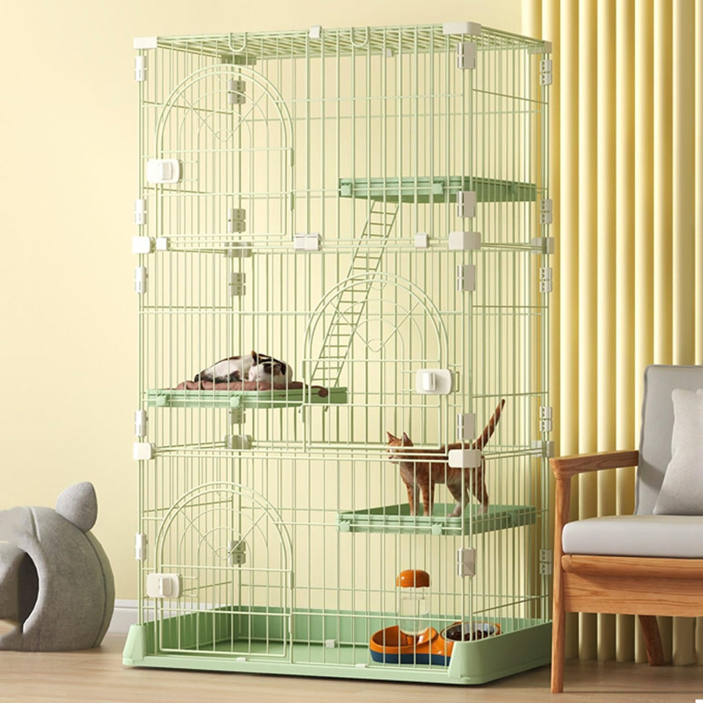 3/4-Tier Wire Cat Cage Playpen Kennel with Hammock W460