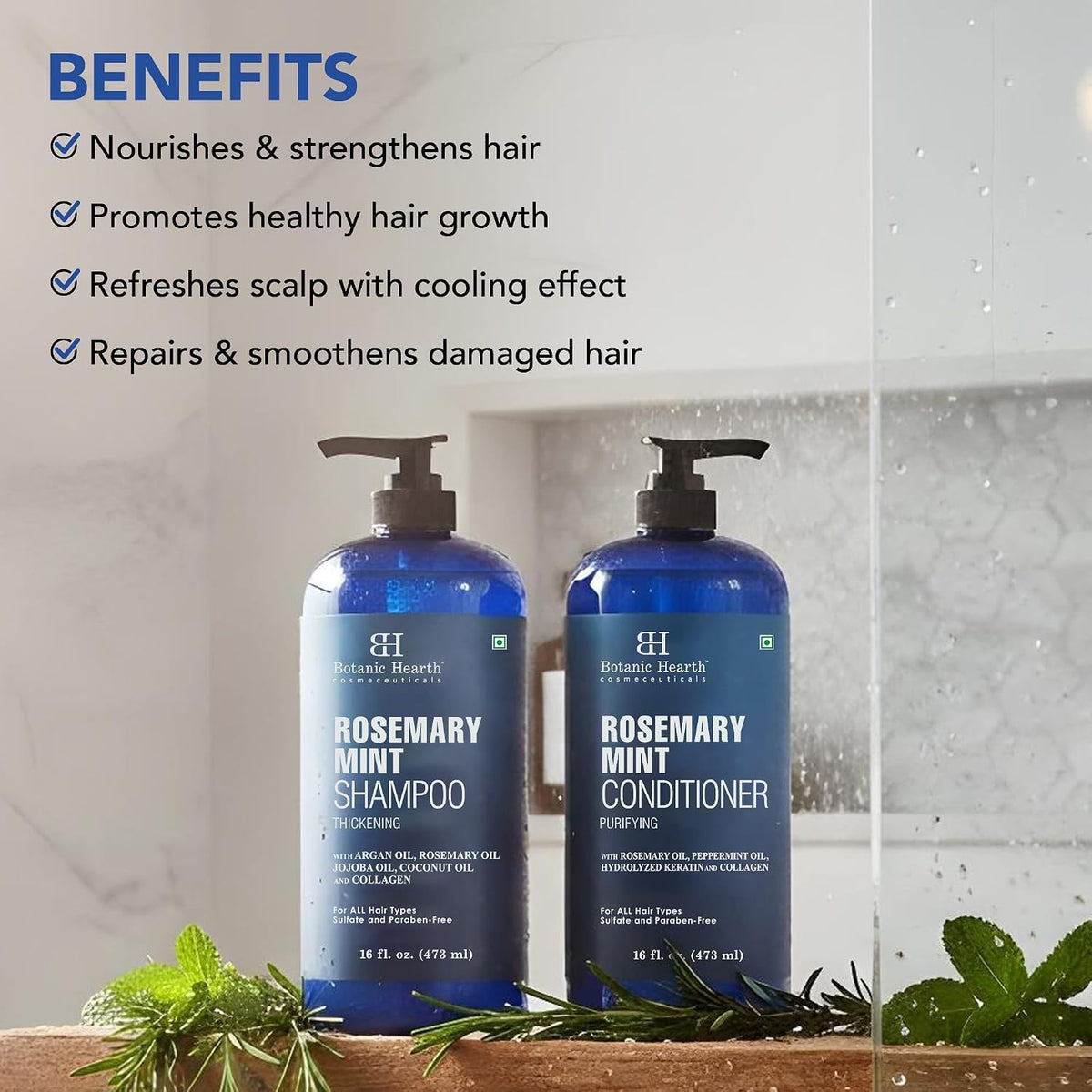 Rosemary Mint Shampoo and Conditioner Set 16 fl oz X56831