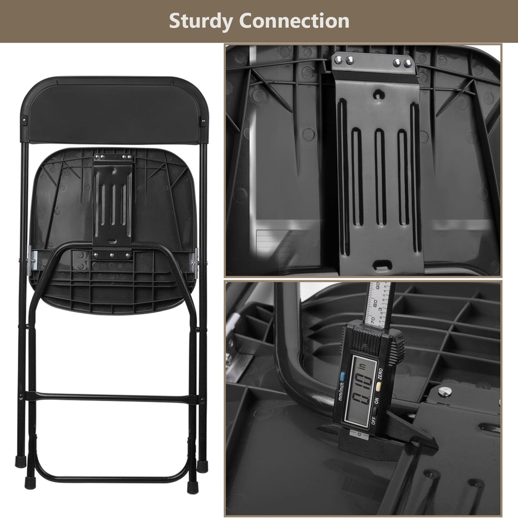 Portable Heavy Duty Folding Chairs 10 Pack Black I7109