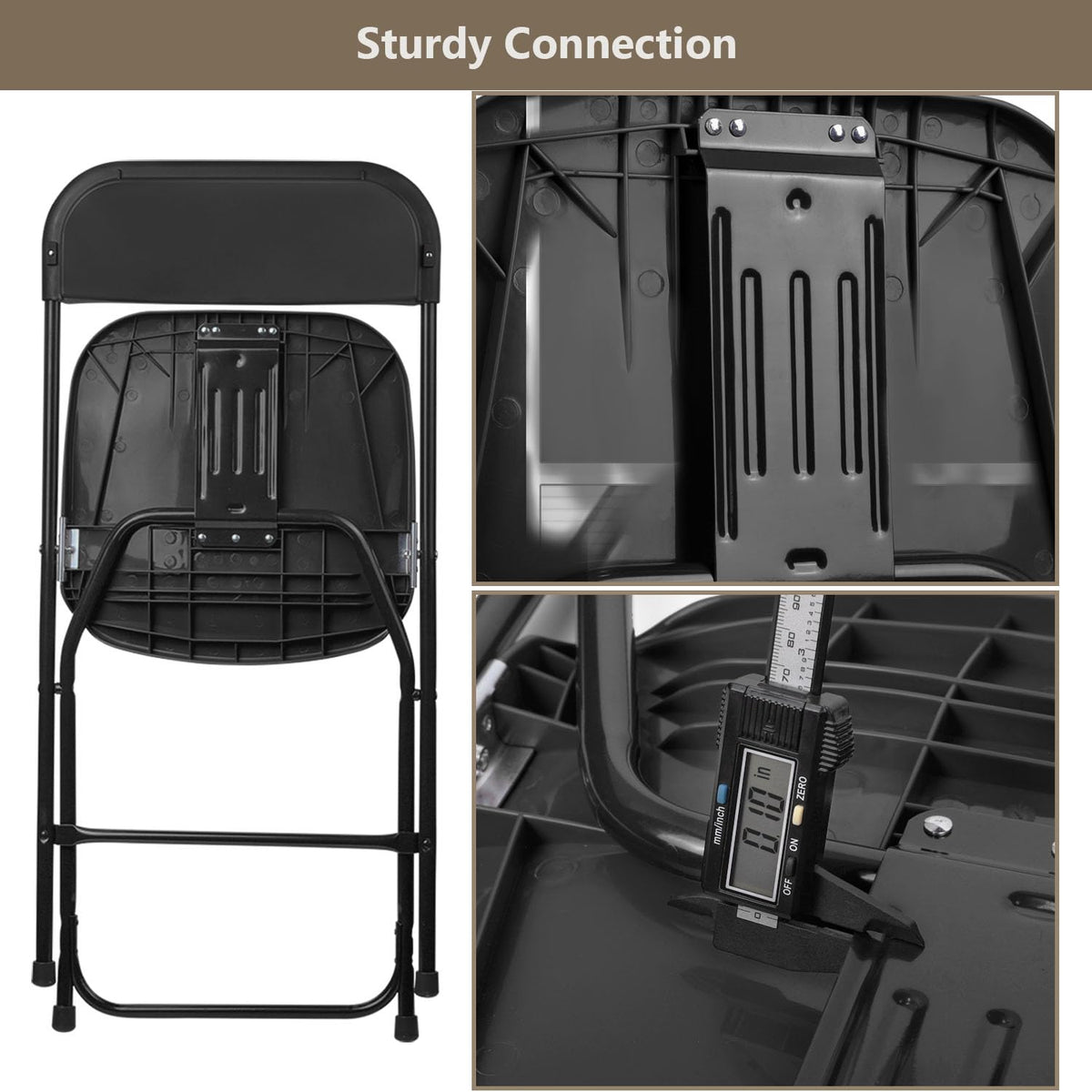 Portable Heavy Duty Folding Chairs 10 Pack Black I7109