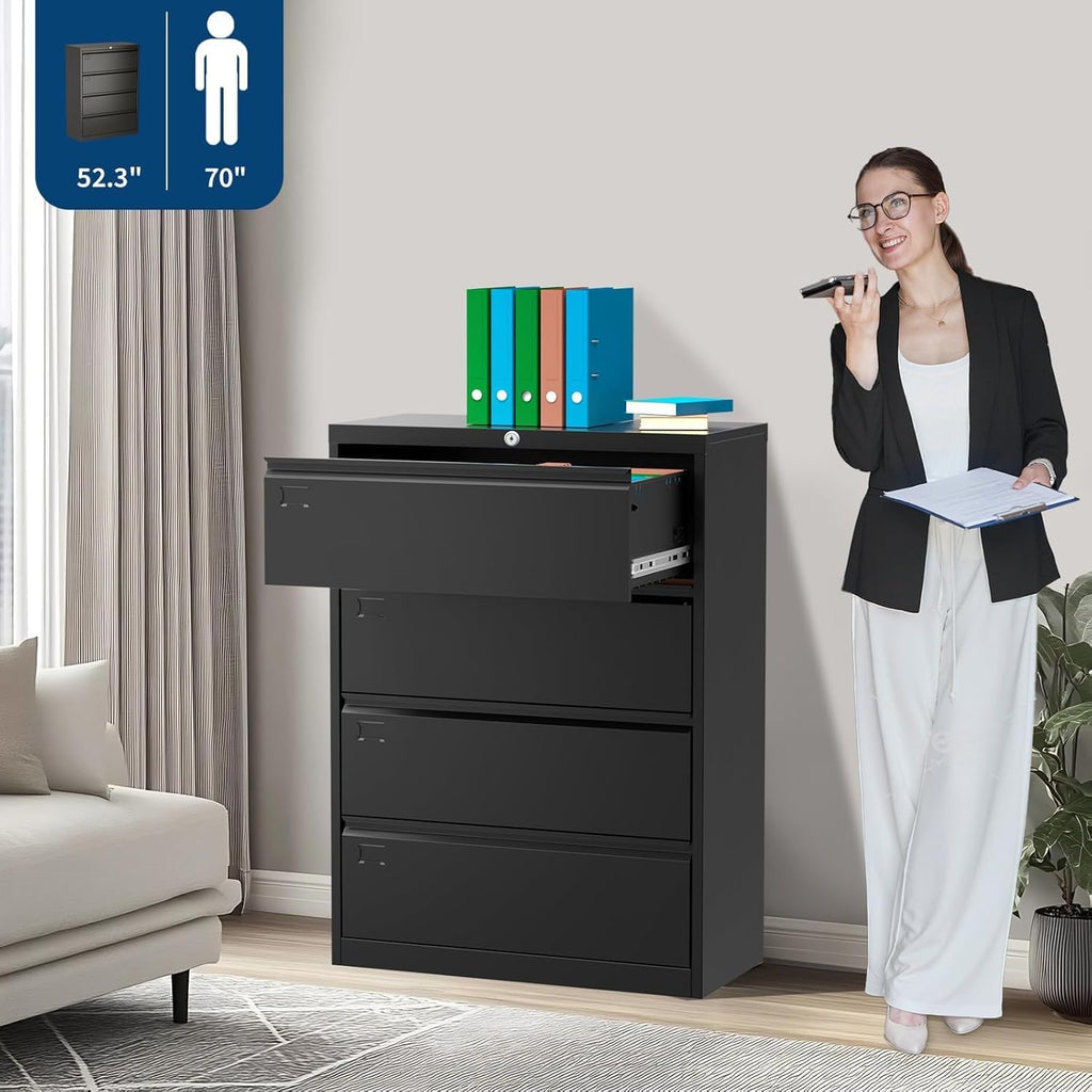 4 Drawer Metal File Cabinet with Lock L3959