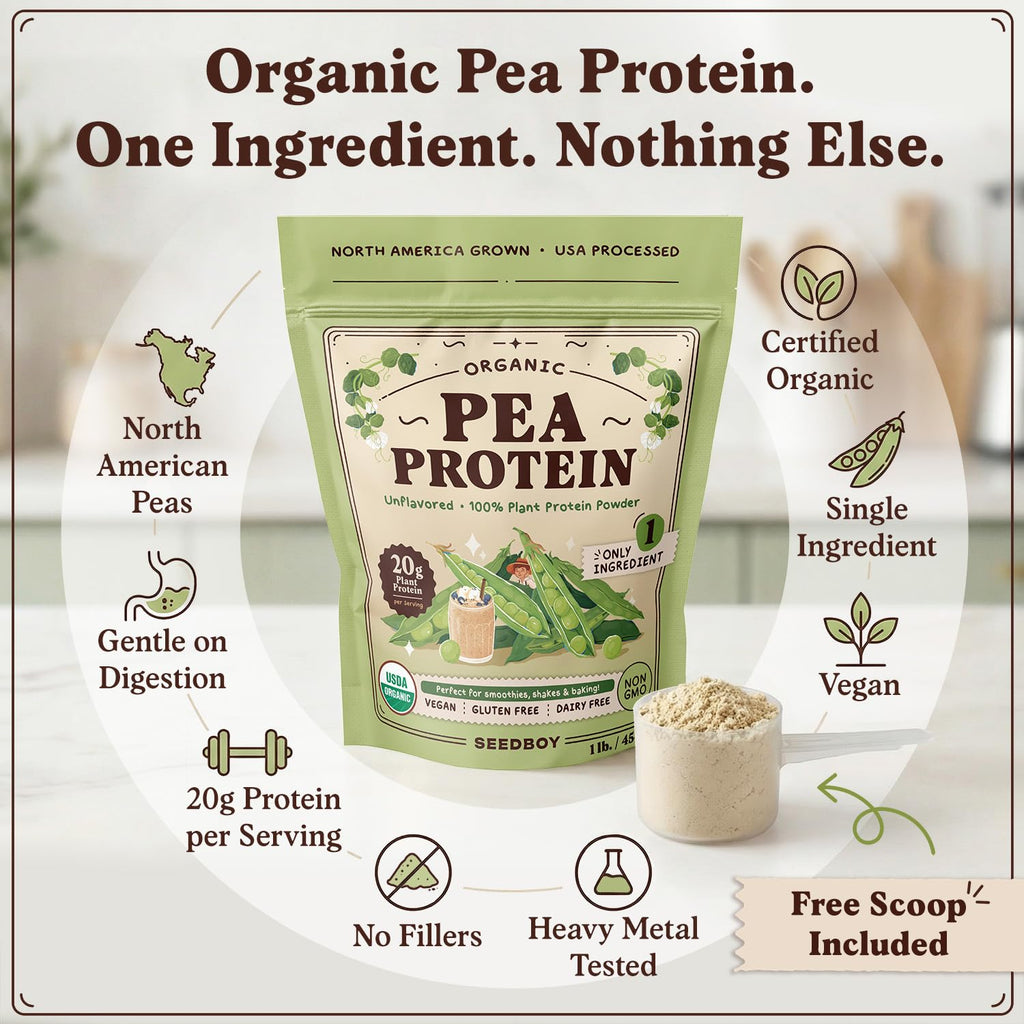 Organic Non-GMO Pea Protein Powder 1 lb Bag W850211