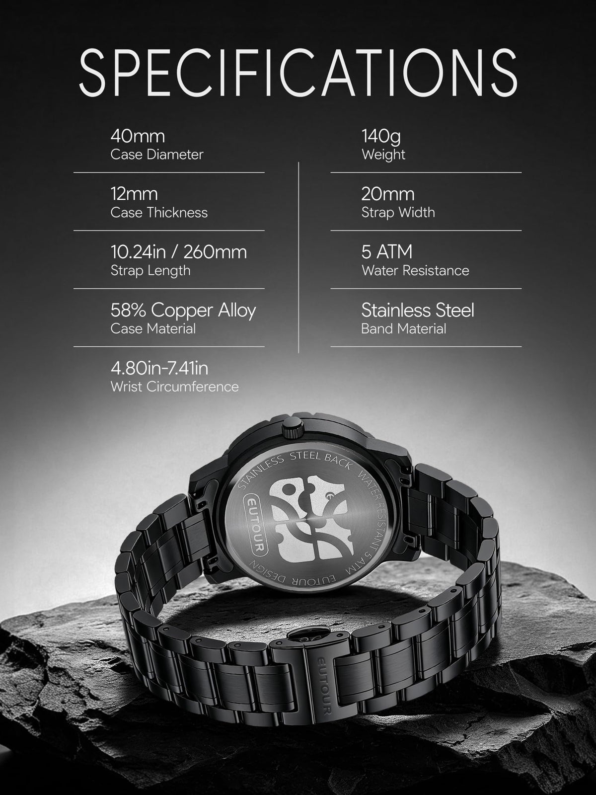 Magnetic Watch 40mm 20mm Strap L40192