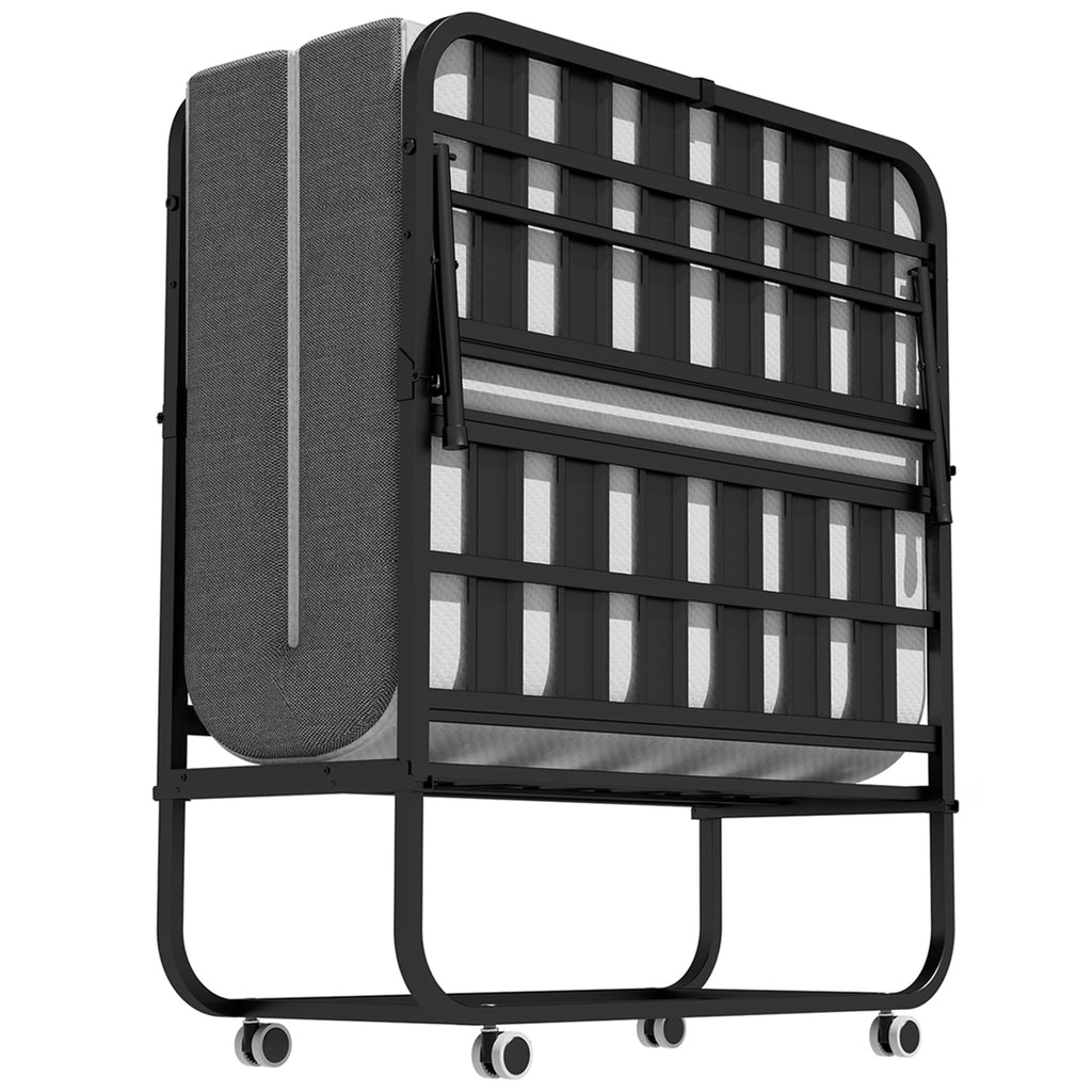 Folding Bed with Mattress with Wheels S428881