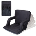 Portable Reclining Folding Stadium Seat with Back Support, Black C252