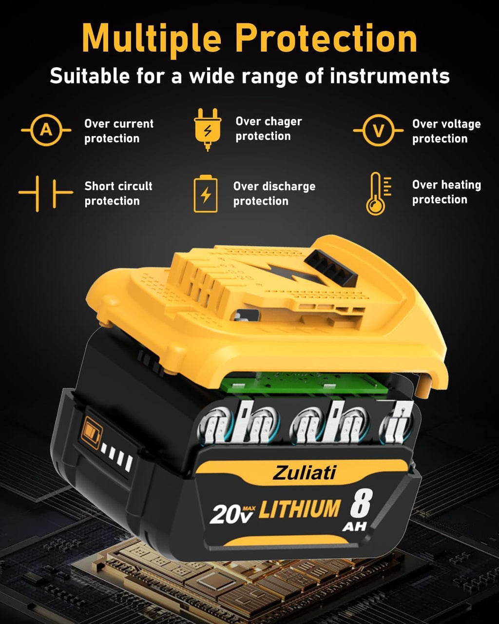 8.0Ah Replacement Battery 2PC D736