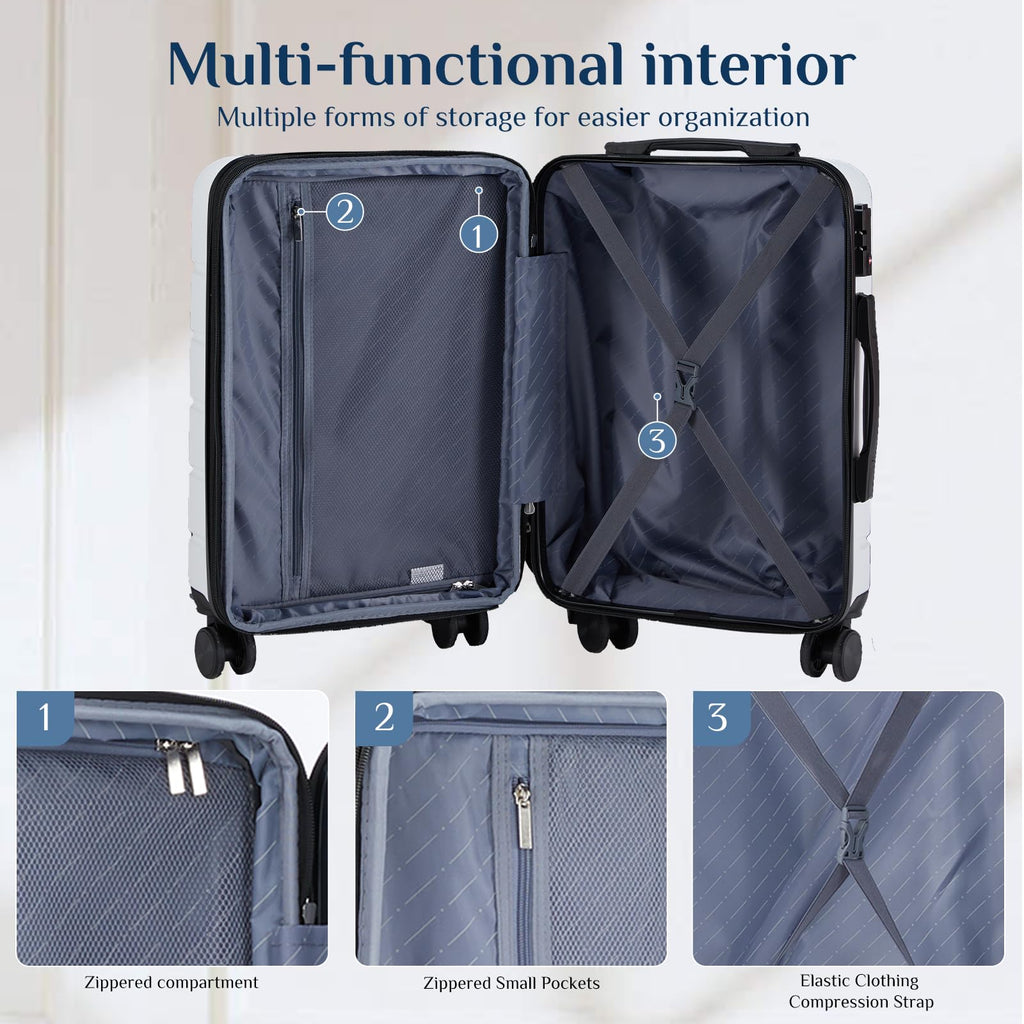 20 Inch Carry On Luggage with Spinner Wheels Y77935