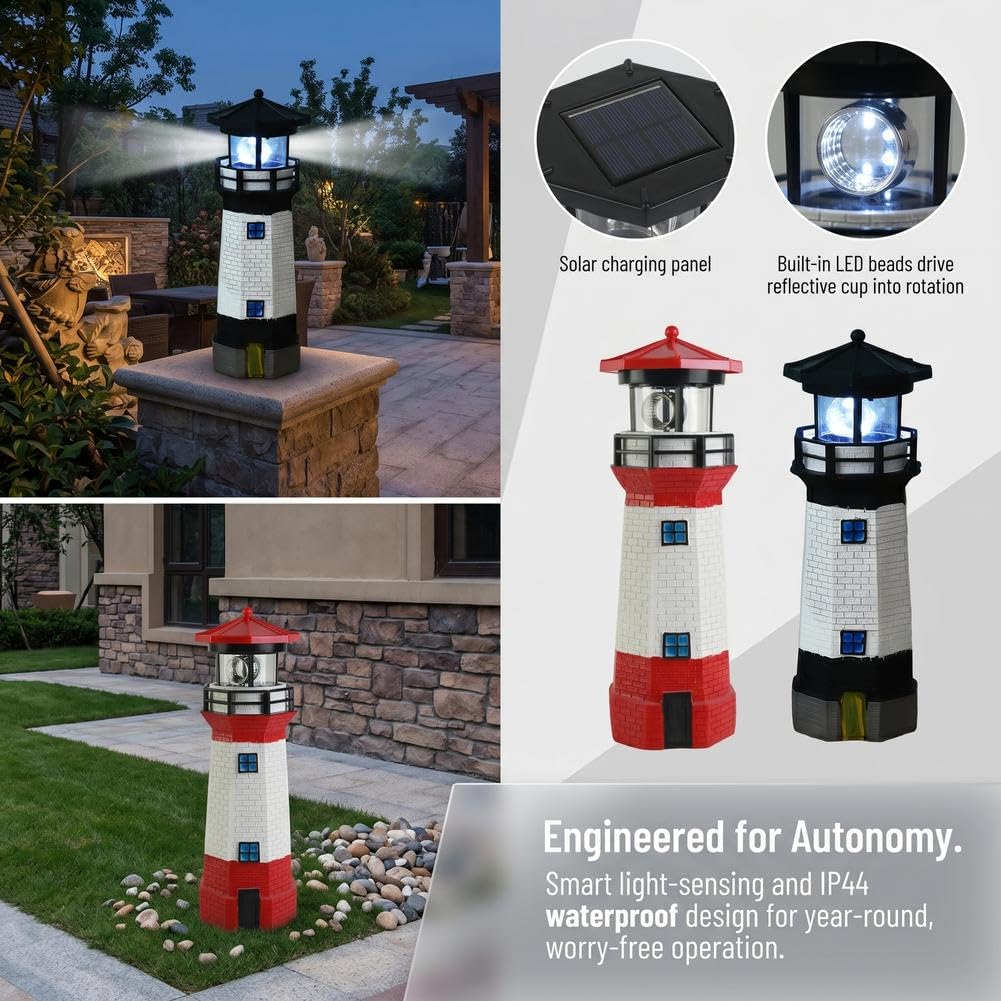 Waterproof Rotating Solar Lighthouse S214583