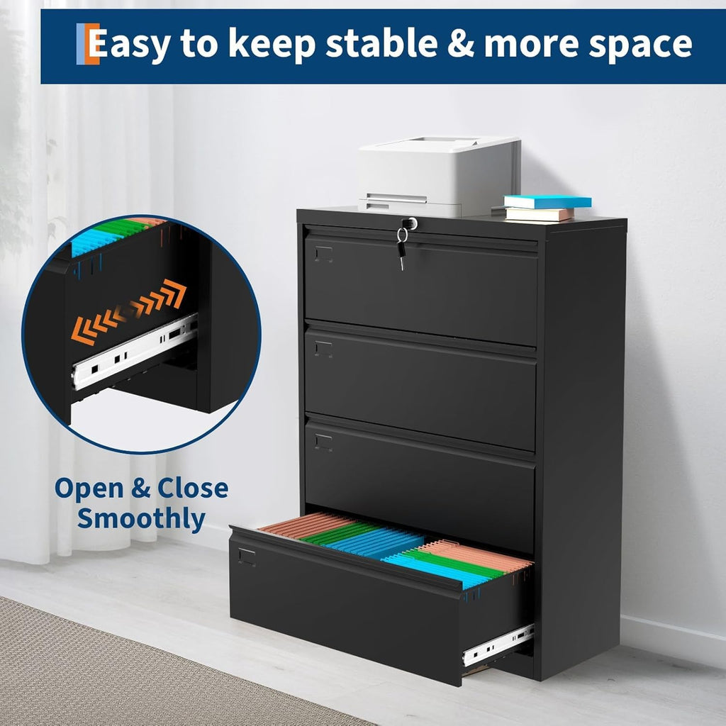 4 Drawer Metal File Cabinet with Lock L3959