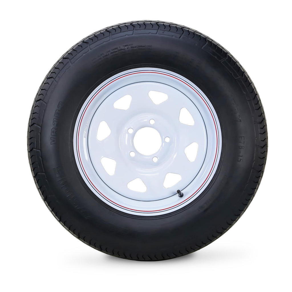 Trailer Tire Wheel ST205/75D15 6PR 101L 5X4.5 White Spoke Rim A600