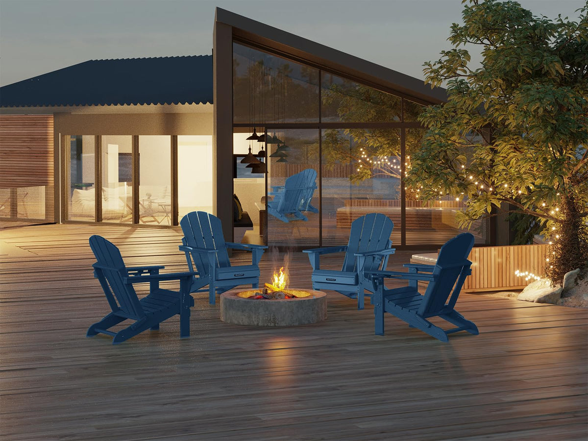 Folding Adirondack Chair Navy Blue E149