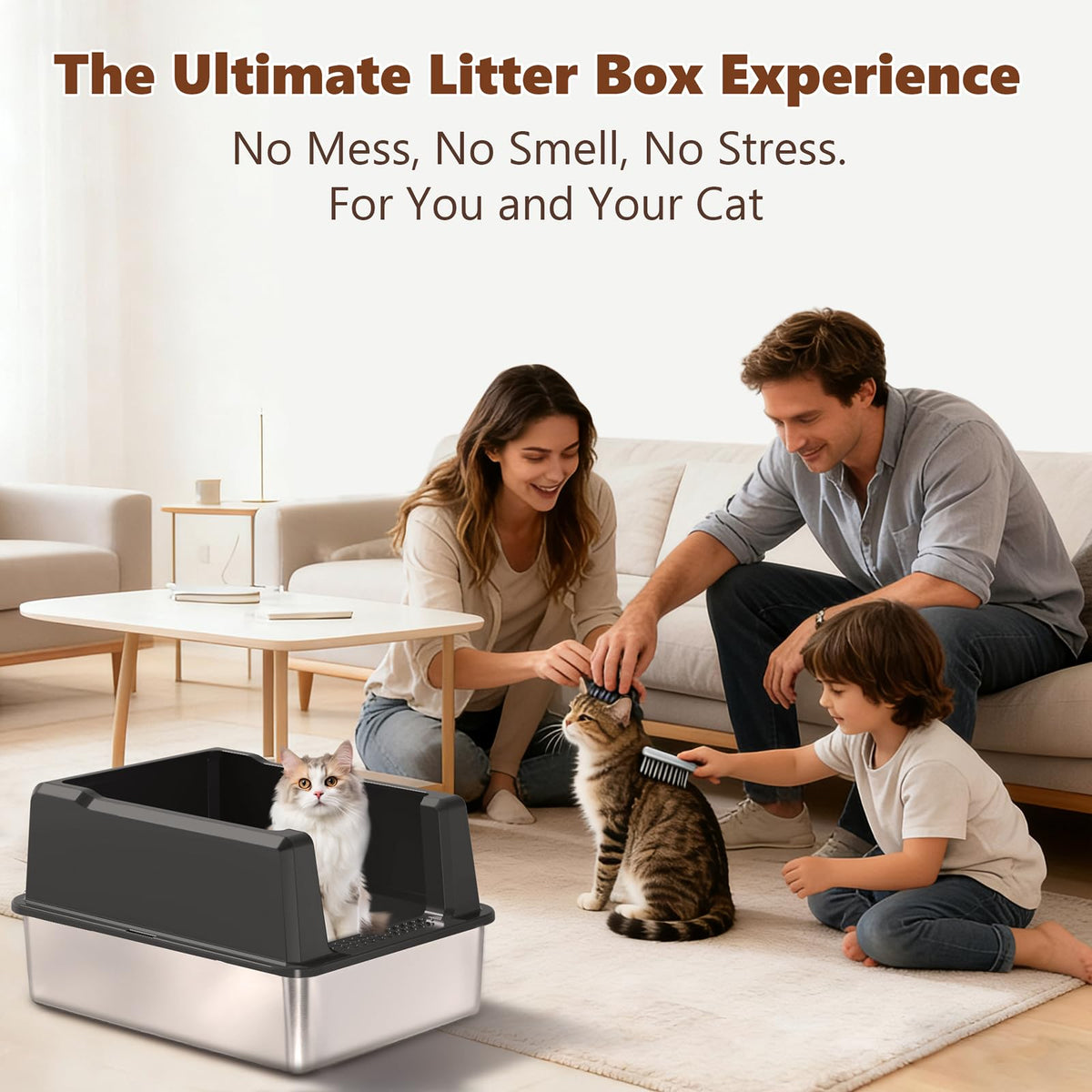 Extra Large Stainless Steel Litter Box S491936