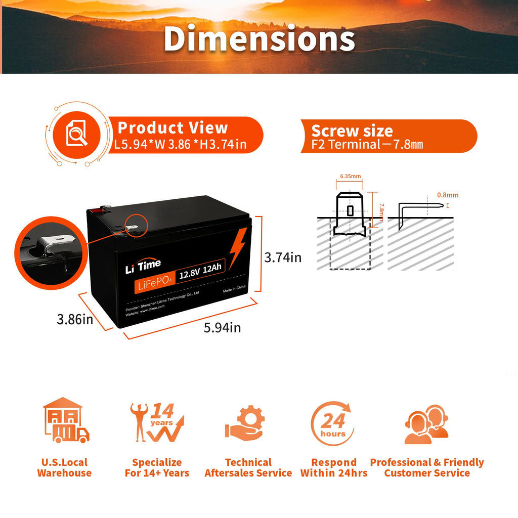 12V 12Ah Mini LiFePO4 Battery 2-Pack X42055