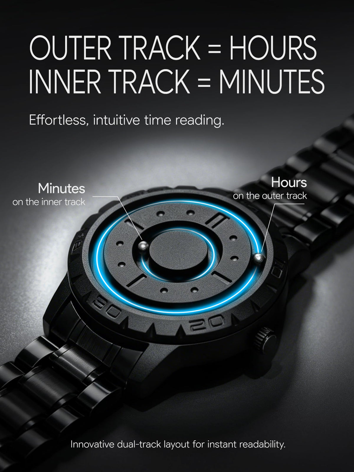 Magnetic Watch 40mm 20mm Strap L40192