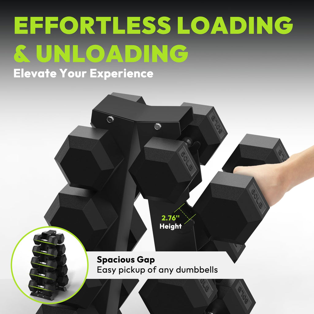 Hex Dumbbell Set with Vertical Storage Rack M385