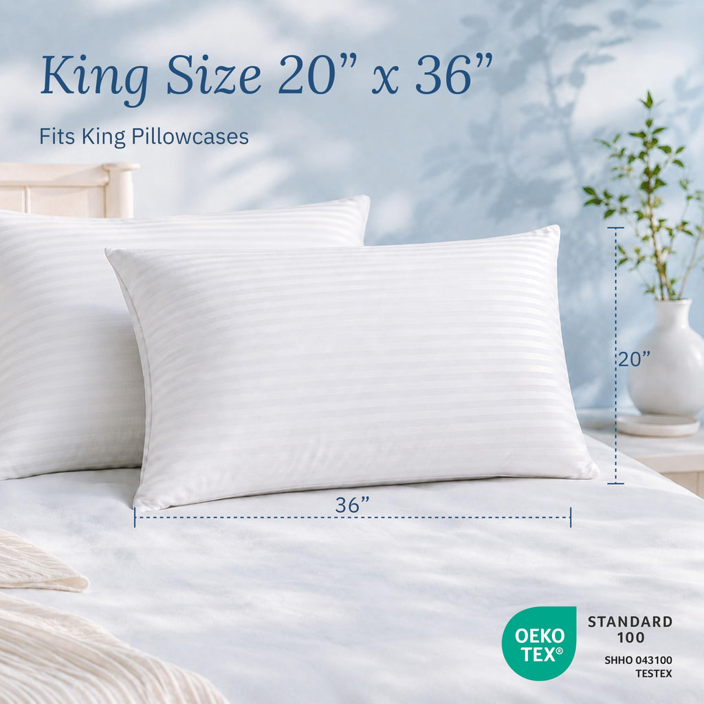 White King Size Bed Pillows Set of 2 Y6789